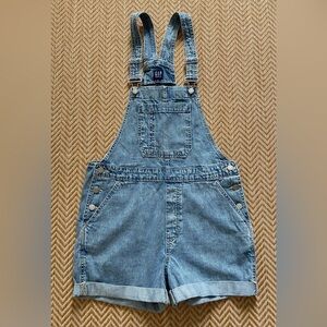 NWOT Gap Denim Shortalls Light indigo Size Medium Tall